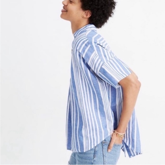 Madewell Striped Courier Shirt Blue - Picture 6 of 6